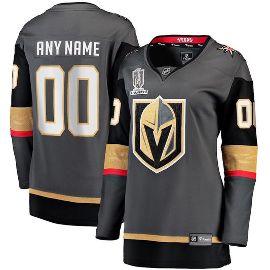Women Vegas Golden Knights 2023 Stanley Cup Champions Alternate Breakaway Custom Jersey - Black