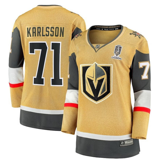 Women Vegas Golden Knights William Karlsson 2023 Stanley Cup Champions Home Breakaway Player Jersey - Gold