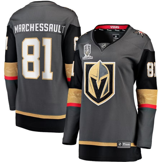 Women Vegas Golden Knights #81 Jonathan Marchessault 2023 Stanley Cup Champions Alternate Breakaway Player Jersey - Blac