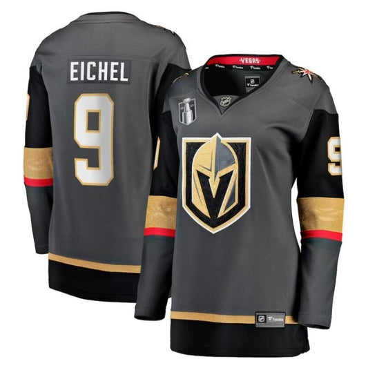 Women Vegas Golden Knights #9 Jack Eichel 2023 Stanley Cup Final Alternate Breakaway Player Jersey - Black_conew1