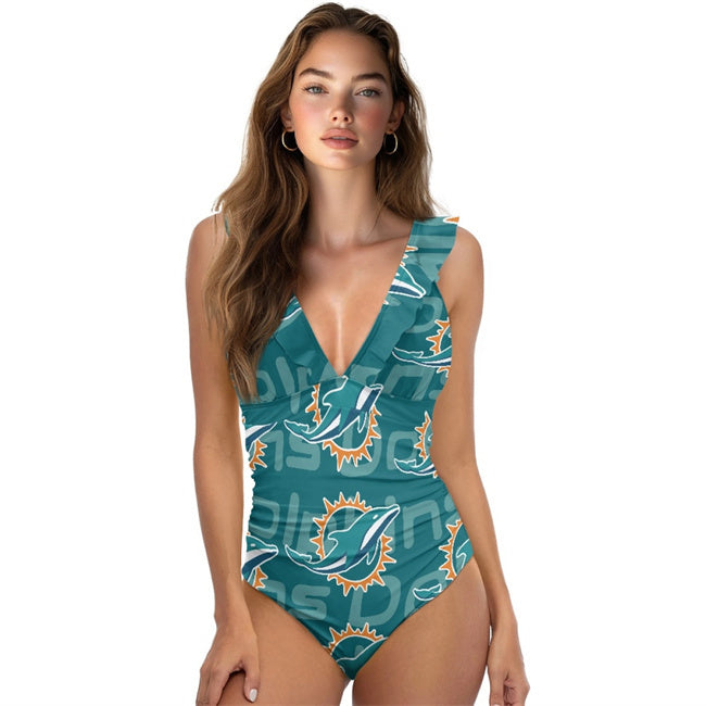 Women's Miami Dolphins Coverage Comfortable Swimwear Beachwear Bathing Bikini