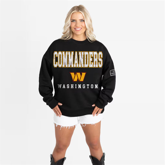 Women's Washington Commanders Gameday Couture Black Oversized Level Up Black
