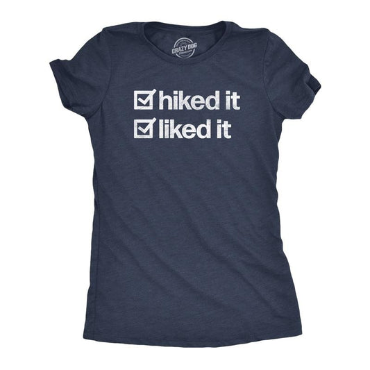 Womens Hiked It Liked It T Shirt Funny Outdoors Hiking Nature Lovers Tee for Ladies Funny Womens T Shirts Cute Slimming...