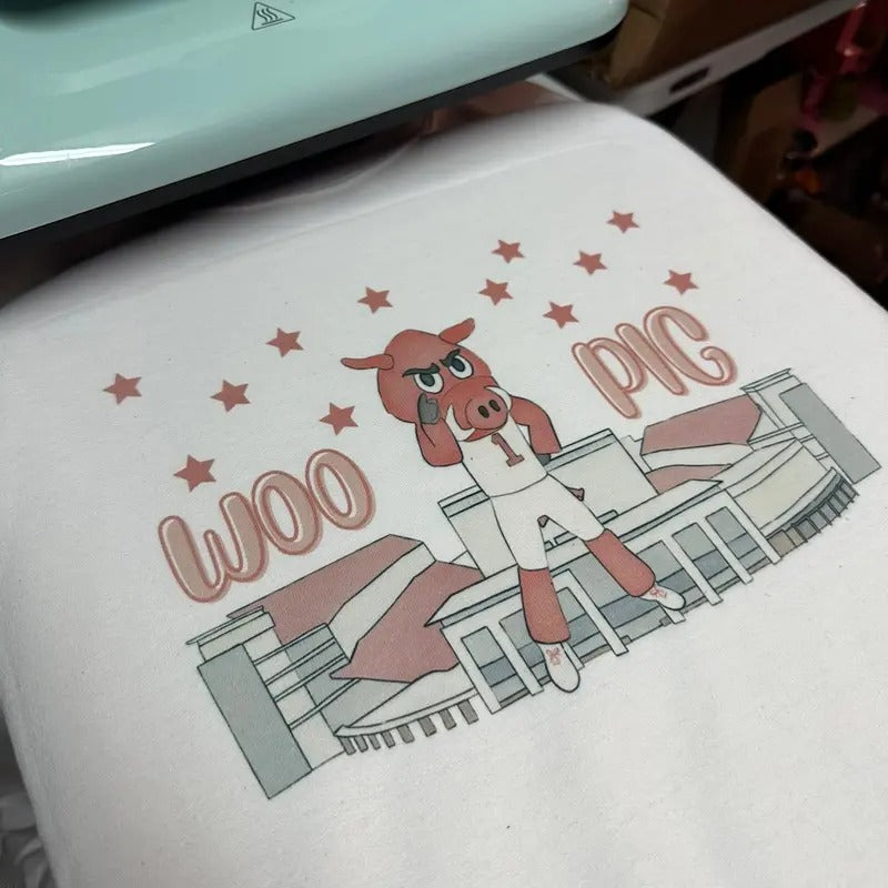 Woo Pig Hog Arkansas Basketball and Football Crewneck Sweatshirt Woo Pig T-Shirts, Hoodie | InkThreadWorks.com