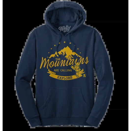 Woodsy Owl Explore Pullover Hooded Sweatshirt - Navy T-Shirts, Hoodie | InkThreadWorks.com