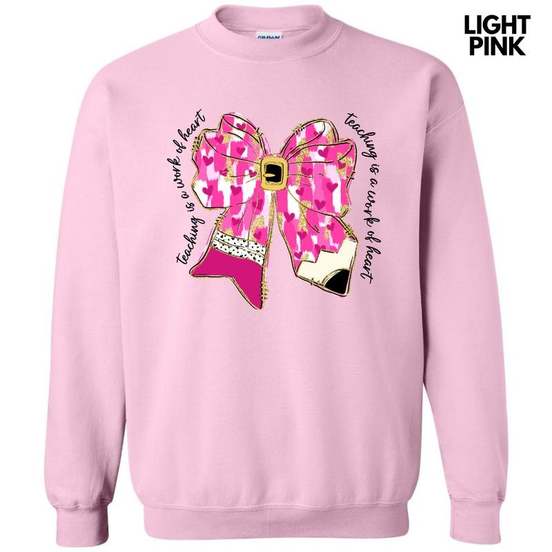 Work Of Heart Pink Bow Sweatshirt 'NLB' T-Shirts, Hoodie | InkThreadWorks.com