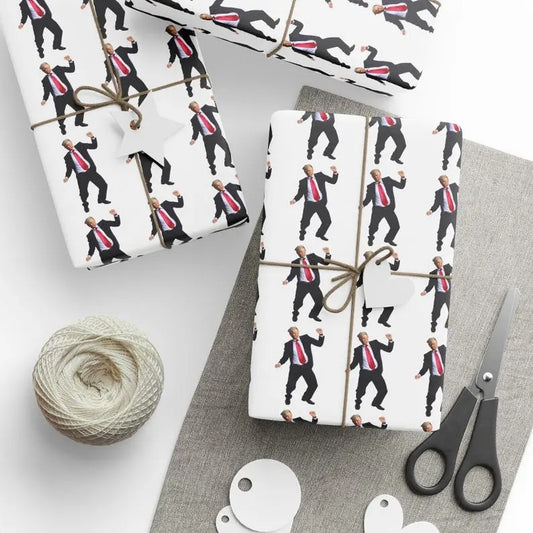 Wrapping Papers, Christmas Gift Wrap, Trump 47 Dancing Republican Gag Gift, Funny Paper, White Elephant Gifts