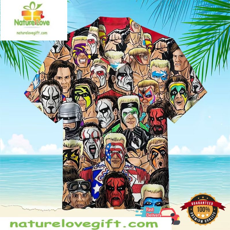 Wrestling Hawaiian Shirt Summer Beach Theme