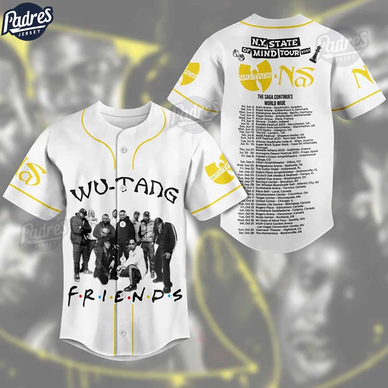 Wu-Tang Ny State Of Mind Tour 2023 Baseball Jersey - Padres Jersey Oasis: Elevate Your Baseball Style Game