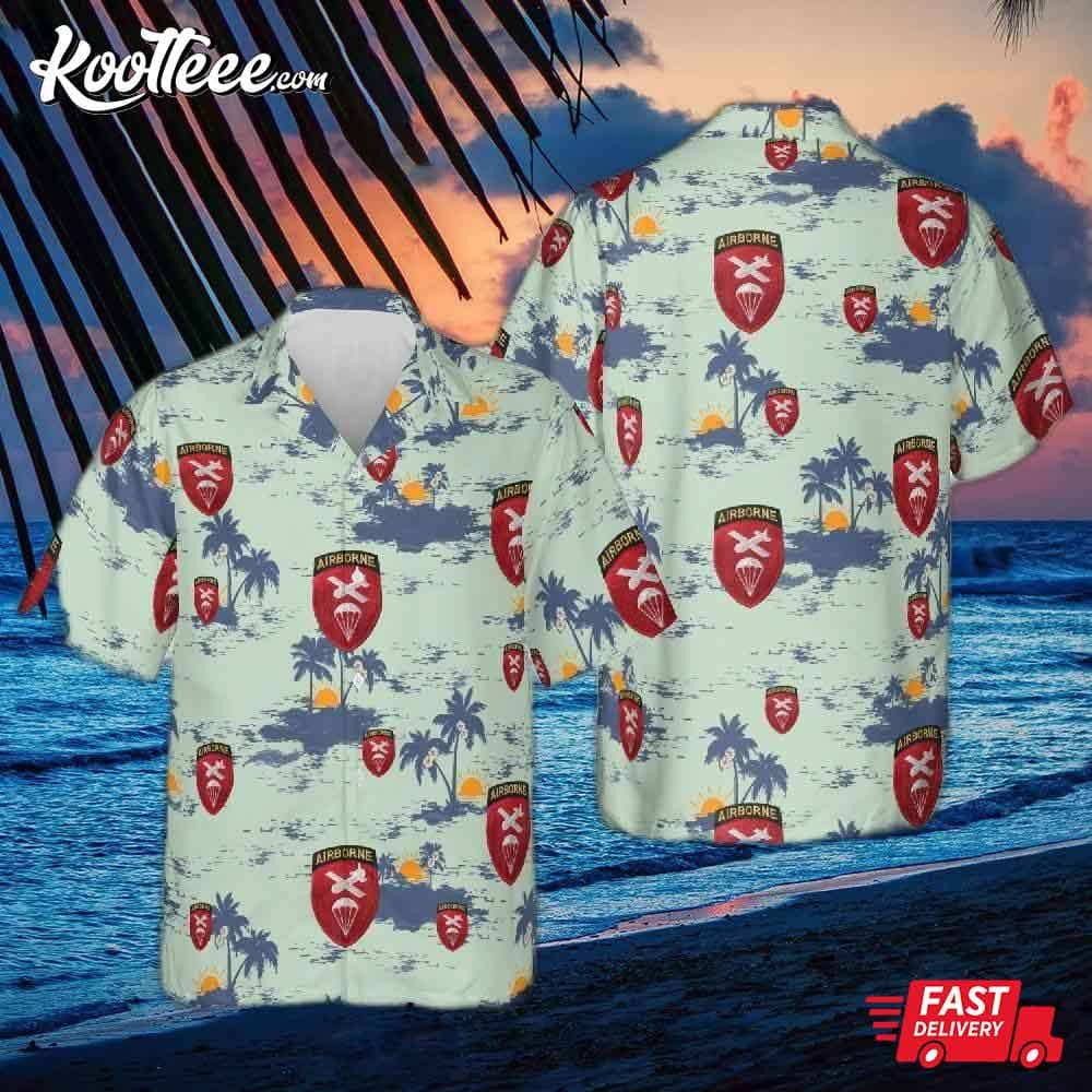 Wwii Us 101st 82nd Airborne Headquarters Paratrooper Hawaiian Shirt