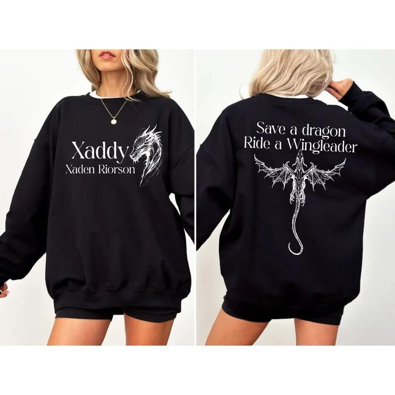 Xaddy Xaden Riorson 2 Sides Hoodie, Xaden Fourth Wing Sweatshirt, Fourth Wing Merch, Rebecca Yarros Shirt, Unisex Sweater...