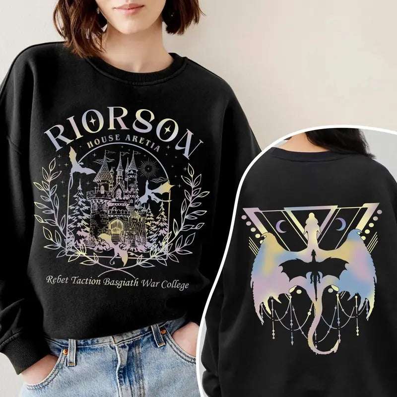 Xaden Riorson House Sweatshirt, Fourth Wing Sweatshirt, Xaden Riorson Wingleader Sweatshirt, Dragon Rider, Violet...
