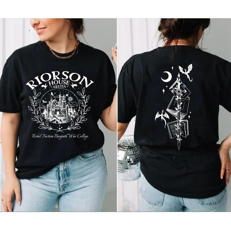 Xaden Riorson House Two Sides Tshirt, Iron Flame Shirt, Dragon Rider Shirt, Violet Sorrengail, Bookish Gifts, Unisex...