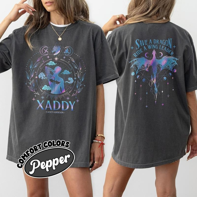 Xaden Riorson Shirt, Trendy Xaddy Shirt, Xaden Fourth Wing Fan Shirt, Dragon Rider 2 Sided T-Shirt Hoodie, Sweatshirt
