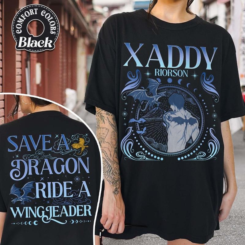 Xaden Riorson Shirt, Trendy Xaddy Shirt, Xaden Fourth Wing Fan Shirt, Onyx Storm Merch, Dragon Rider 2 Sided TShirtstyle{n002}2