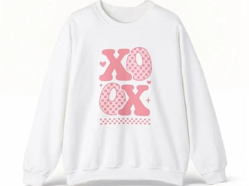 Xoxo Sweatshirt Valentine Crewneck T-Shirts, Hoodie | InkThreadWorks.com