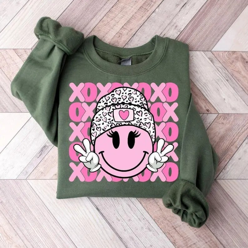 Xoxo Valentine Shirt, Smiley Xoxo Shirt, Retro valentine Shirt, Retro smiley Shirt, XOXO Shirt Hoodie, Sweatshirt