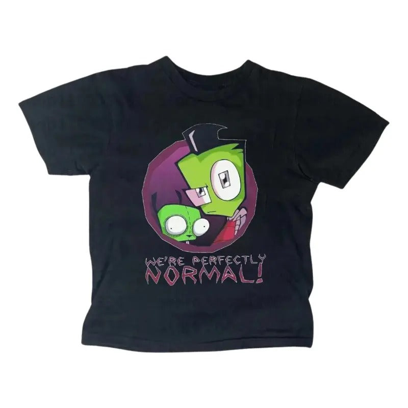 Y2k Zim Baby Tee, Gothic Emo Girl Top, Y2k Top Women Streetwear, Scene Clothing 2000s, Grunge 2000s, Casual Cotton Short...