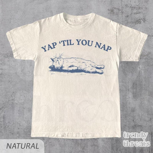 Yap Nap Certified Yapper Girly Shirt, Funny Y2K Meme Shirt, Graphic Tee, Born To Yap Shirt, Yap, T-shirt, Funny Shirt, Cat, Yapping Shirt