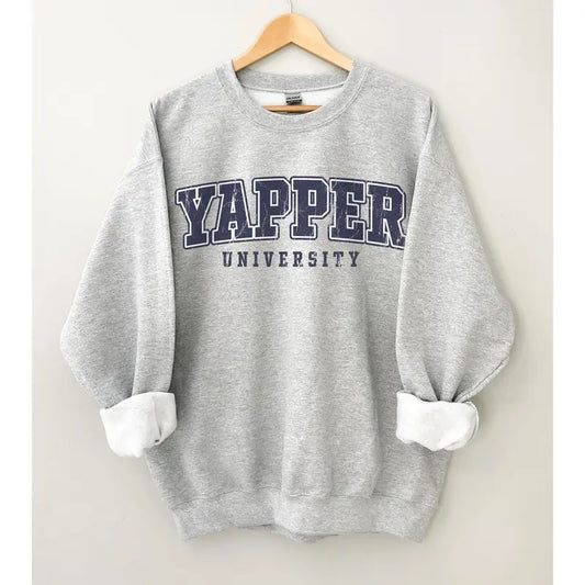 Yapper University Shirt, Women's Funny Sweatshirt, Sarcasm tee, Funny Crewneck, Y2K Weird core Trendy Meme Shirt, Funny...