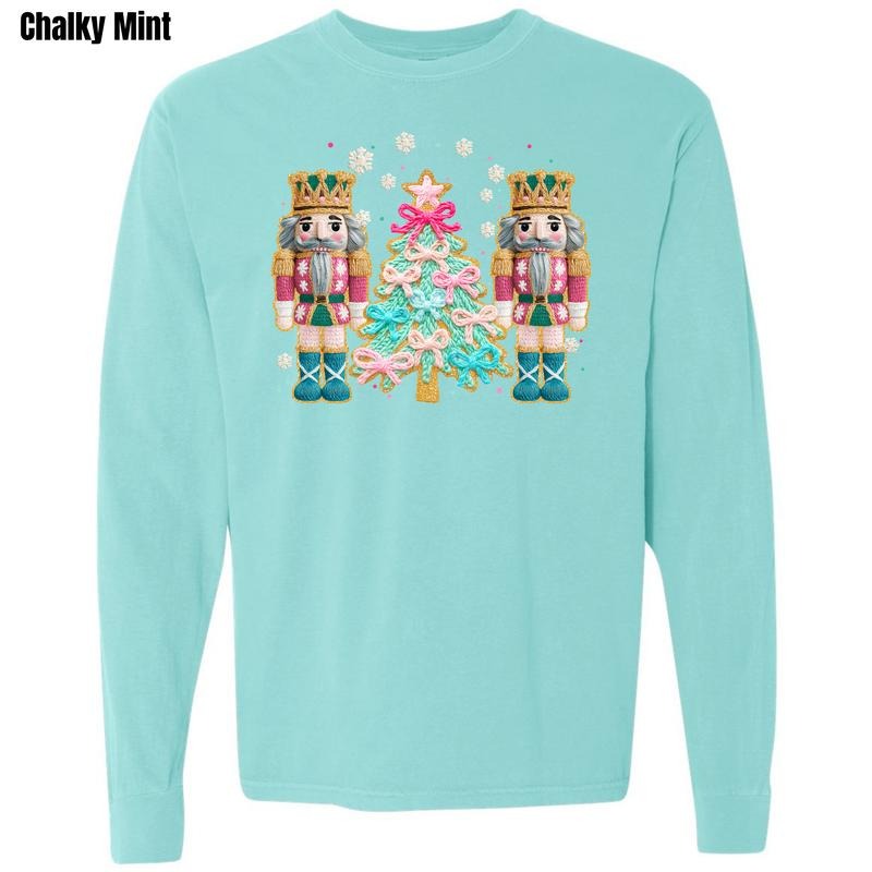 Yarn Nutcracker Scene Comfort Colors Long Sleeve T-Shirt 'NLB' Hoodie, Sweatshirt | InkThreadWorks.com