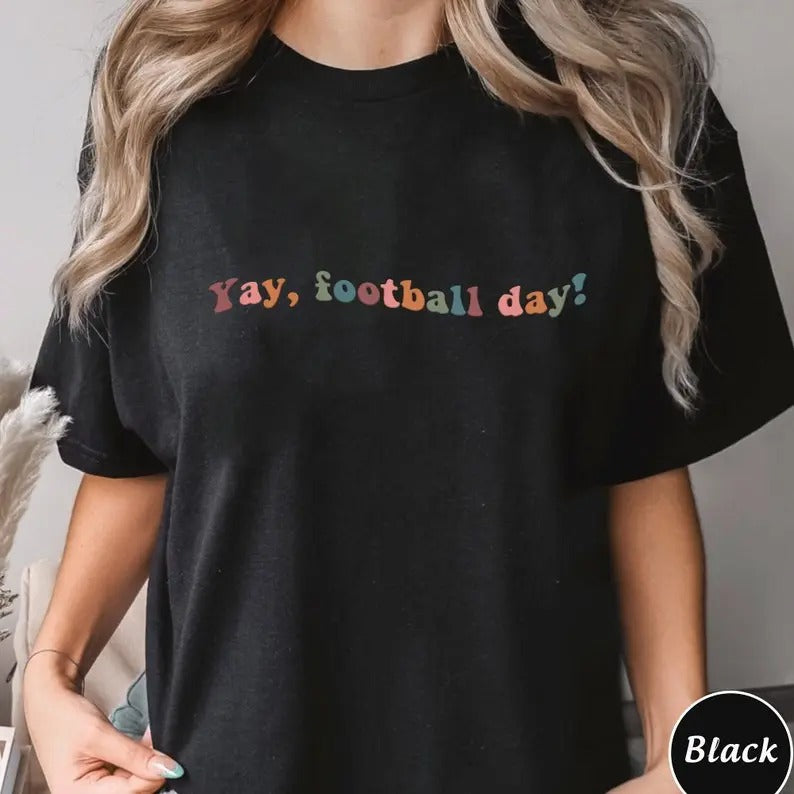 Yay Football Day Sweatshirt, Game Day Vibes, Sunday Football Season Hoodie, Fit Womenswear Crewneck Comfortable Cotton...