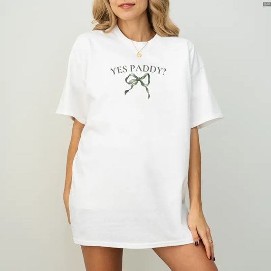 Yes Paddy St Patricks Day Baby Tee Y2K Coquette Aesthetic Bow Shirt, Retro Crewneck, Gift For Lovers,, Trendy Top Hoodie,...