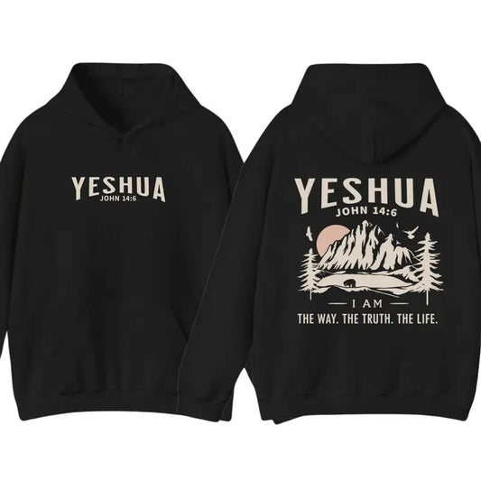Yeshua Christian Hoodie Jesus Hoodie Sweatshirt T shirt - Christian Hoodies - Christian Clothes Christian Streetwear Christian Apparel Bible Verse Christian Hoodie - Unisex Trendy Hoodie Classic - Graphic Tees For Women And Men - Gifts For All