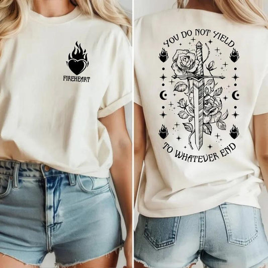 You Do Not Yield Hoodie, Double Sided Sweatshirt, Sjm T Shirt, Throne Of Glass, Bookish, Unisex Sweater Pullover Tee