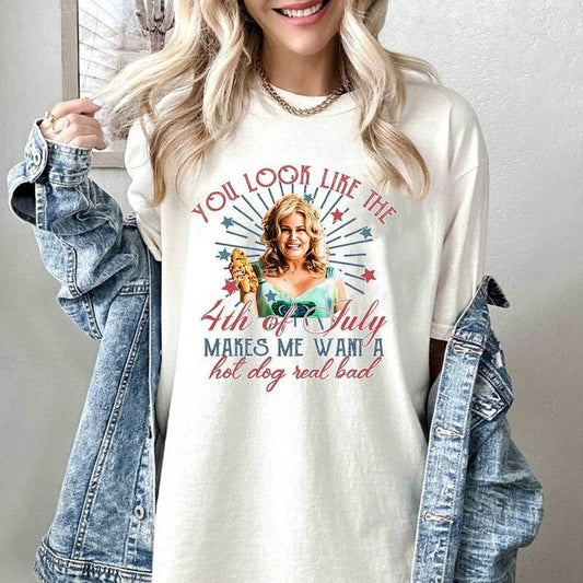 You Look Like The 4th Of July Makes Me Want A Hot Dog Real Bad  Shirt, Independence Day Tee, Funny 4th Of July Gift Shirt, For Men, For Women