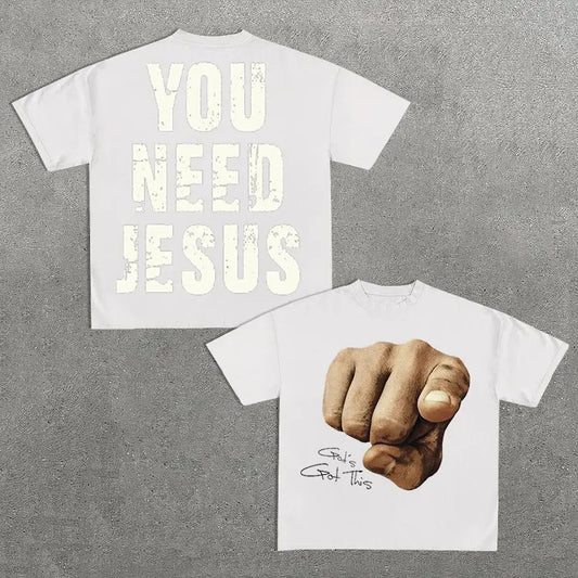 You Need Jesus Graphic Cotton T-shirt