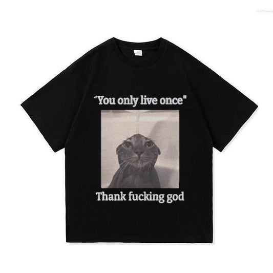 You Only Live Once Funny Silly Cat Meme Shirt Hoodie, Sweatshirt | InkThreadWorks.com