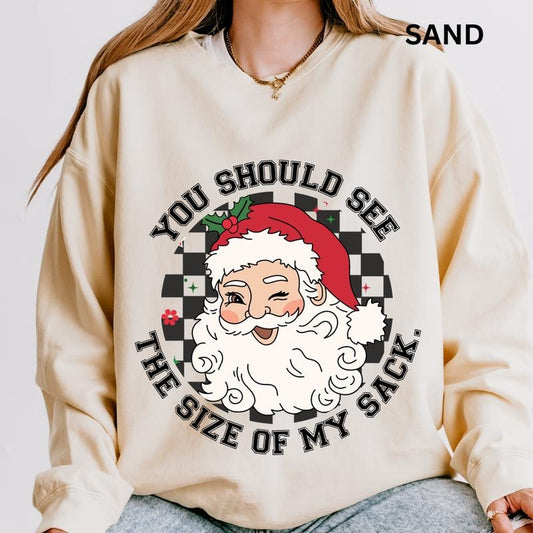 You Should See the Size Of My Sack Sweatshirt Sleeve Casual Cotton Polyester Oversized sweatshirt - Comfort Crewneck...