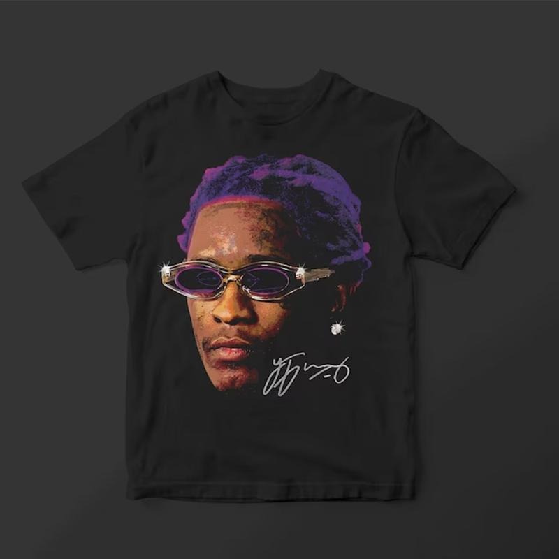 Young Thug Face T-Shirt Purple - Young Thug Inspired Vintage Premium Graphic Tee