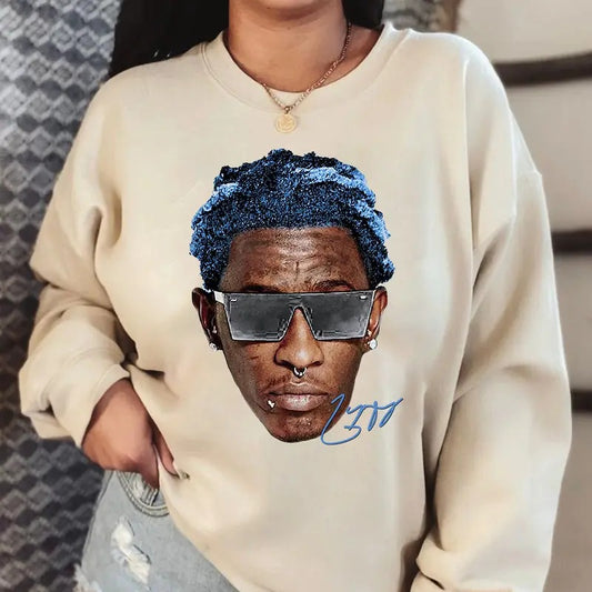 Young Thuggg Big Face Graphic Sweatshirt - Essential Rap Gear