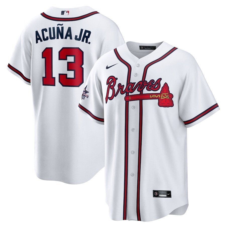 Youth Atlanta Braves #13 Ronald Acuña Jr. 2025 MLB All-Star Game Home Replica Player Jersey - White