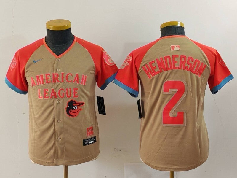 Youth Baltimore Orioles #2 Gunnar Henderson Orioles 24 All-Star Youth Style 1