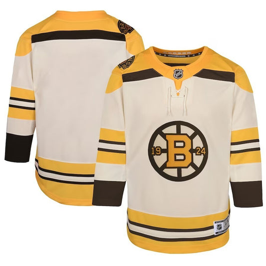 Youth Boston Bruins 100th Anniversary Premier Jersey - Cream