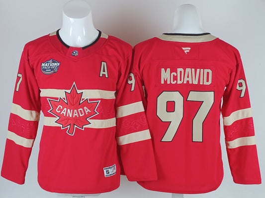 Youth Canada Hockey #97 Connor McDavid Canada 2026 Winter Olympics Youth Style 2