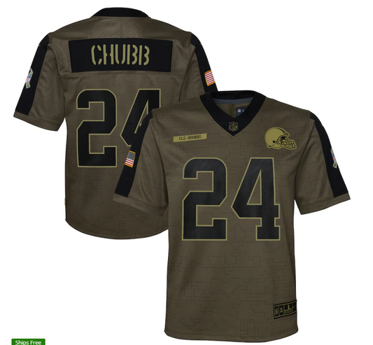 Youth Cleveland Browns #24 Nick Chubb 21 New Salute