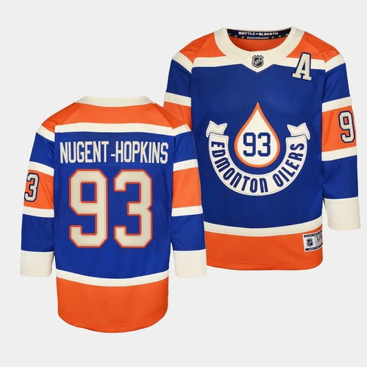 Youth Edmonton Oilers 2023 NHL Heritage Classic Royal Authentic Jersey Style 1