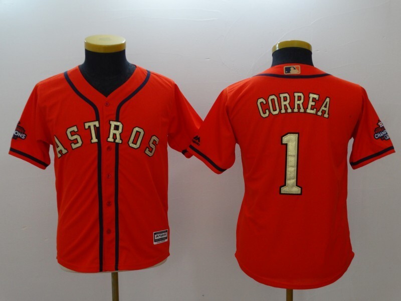 Youth Houston Astros #1 Carlos Correa 6156