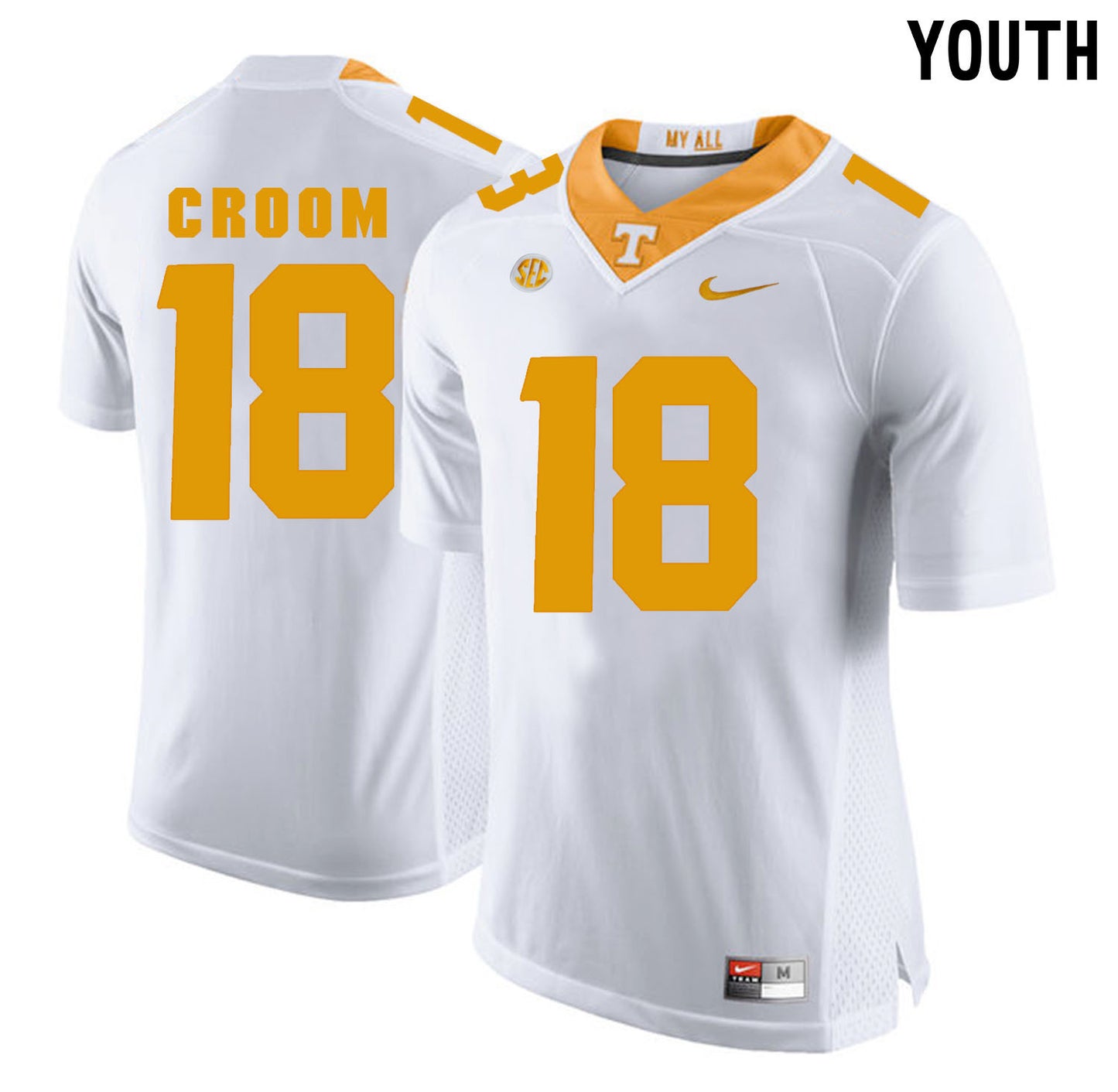 Youth Jason Croom 18 White