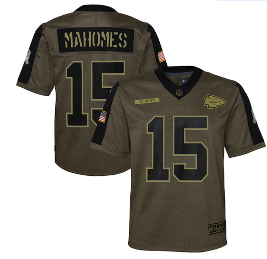 Youth Kansas City Chiefs #15 Patrick Mahomes 21 New Salute