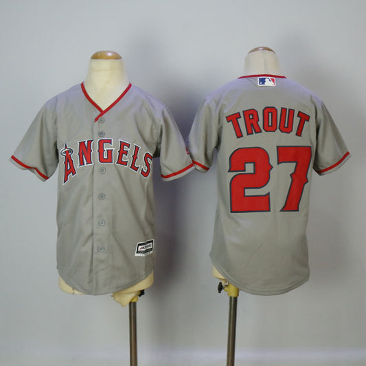 Youth Los Angeles Angels #27 Mike Trout
