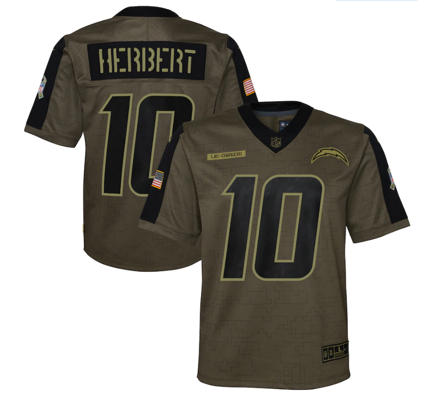 Youth Los Angeles Chargers #10 Justin Herbert 21 New Salute
