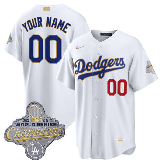 Youth Los Angeles Dodgers ACTIVE PLAYER Custom White 2026 Gold Collection Stadium