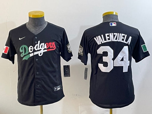 Youth Los Angeles Dodgers #34 Fernando Valenzuela Dodgers Mexico Youth Style 8