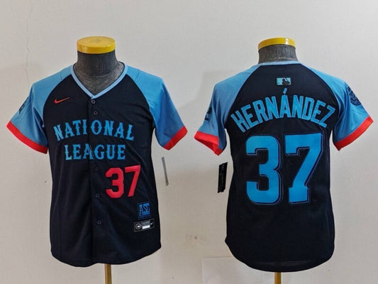 Youth Los Angeles Dodgers #37 Teoscar Hernandez Dodgers 2024 All-Star Youth Style 5