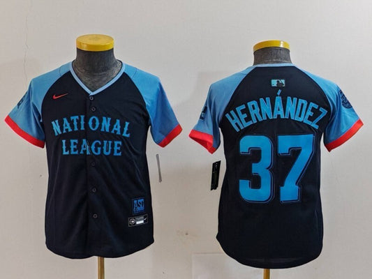 Youth Los Angeles Dodgers #37 Teoscar Hernandez Dodgers 2024 All-Star Youth Style 6